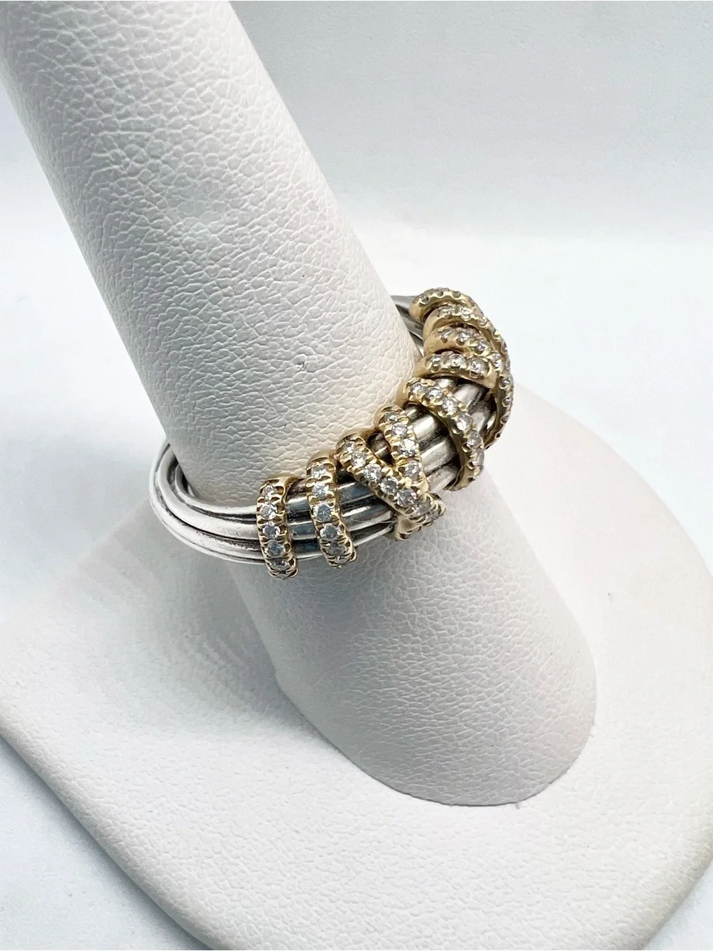 David Yurman Helena Ring Sterling Silver with 18K Yellow Gold and Diamonds